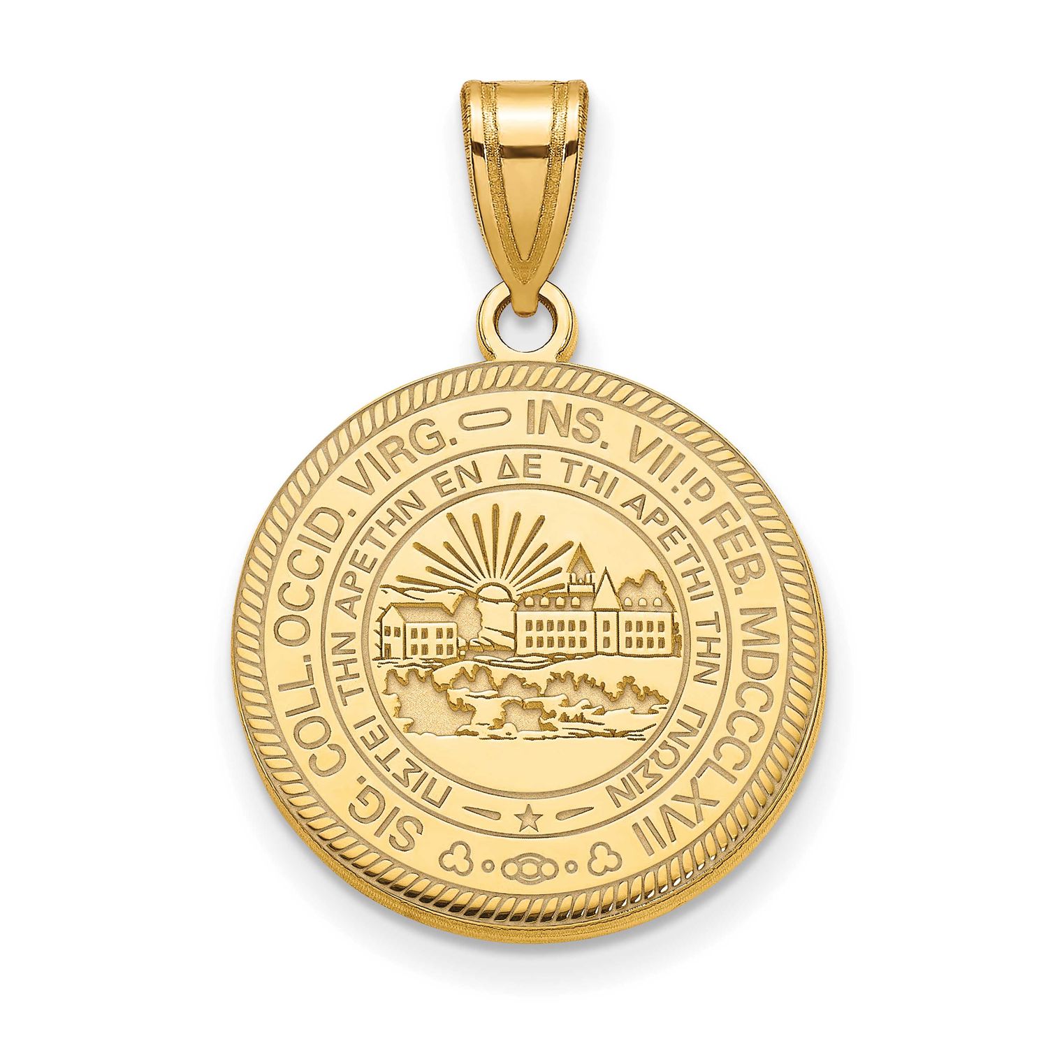 West Virginia University Large Crest 14k Gold 4Y050WVU, UPC: 191101779350