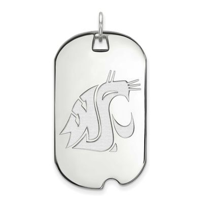 Washington State University Cougar Large Dog Tag Pendant 14k White Gold 4W021WAS, UPC: 886774843223