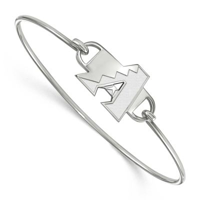 MLB Arizona Diamondbacks Small Center 7 Inch Wire Bangle Sterling Silver Rhodium-plated SS008DIA-7,…