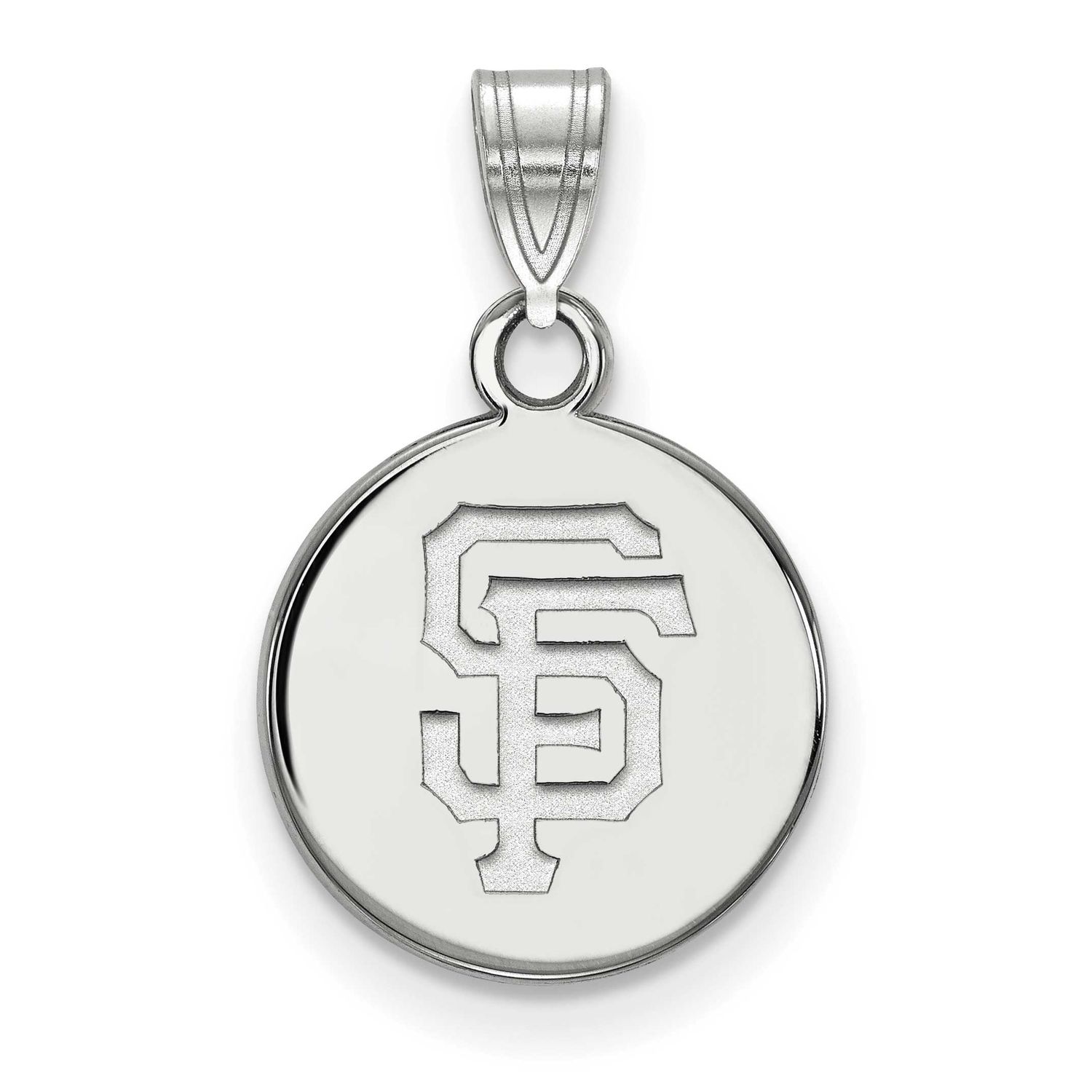 MLB San Francisco Giants Letters S-F Small Disc Pendant Sterling Silver Rhodium-plated SS036GIT, UP…