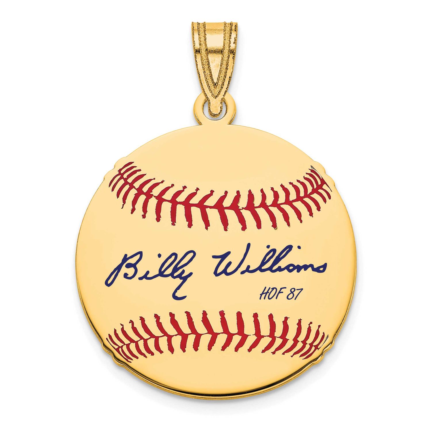 Billy Williams Hall of Fame Signature Small Epoxy Baseball Pendant 14k Gold 4YHF11BW87, UPC: