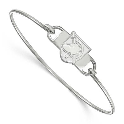 U.S. Military Academy Letter A Small Center 7 Inch Wire Bangle Sterling Silver Rhodium-plated SS015…