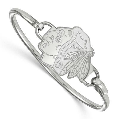 NHL Chicago Blackhawks Bangle Sterling Silver Rhodium-plated SS018BLA-7, UPC: 886774958521