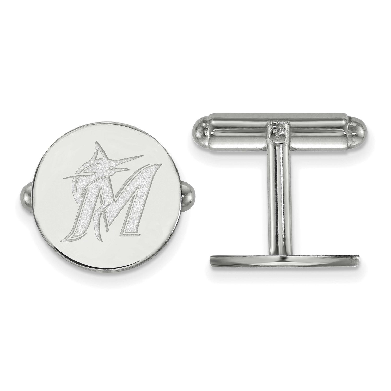 MLB Miami Marlins Cufflinks Sterling Silver Rhodium-plated SS007MIN, UPC: 886774625119