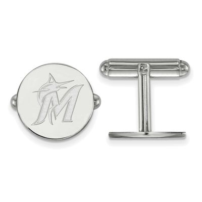 MLB Miami Marlins Cufflinks Sterling Silver Rhodium-plated SS007MIN, UPC: 886774625119
