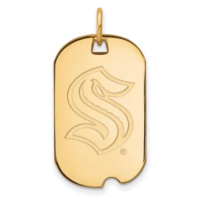 NHL Seattle Kraken Small Dog Tag Pendant 14k Gold 4Y024KRA, UPC: 196904329887