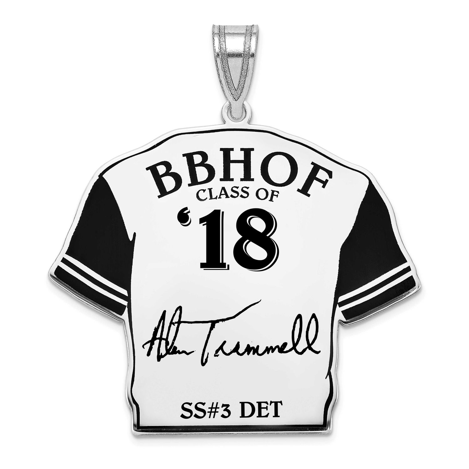 Alan Trammell Hall of Fame Signature Epoxy Jersey Pendant Sterling Silver SSHF01AT18, UPC: