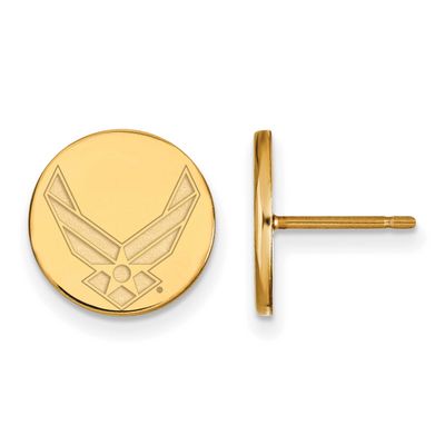 U.S. Air Force Extra Small Post Earrings Gold-plated Sterling Silver GP007USAF, UPC: 191101123221
