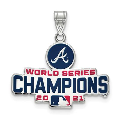 2021 World Series Champions Atlanta Braves Large Enamel Pendant Sterling Silver SS005BRA21, UPC: 88…