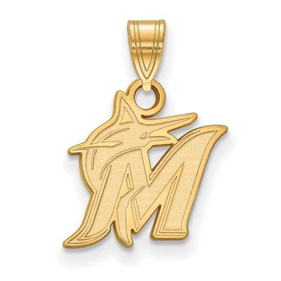 MLB Miami Marlins Letter M And Marlin Small Pendant 10k Gold 1Y002MIN, UPC: 886774797380