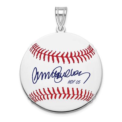 Ryne Sandberg Hall of Fame Signature Medium Epoxy Baseball Pendant Sterling Silver SSHF10RS05, UPC: