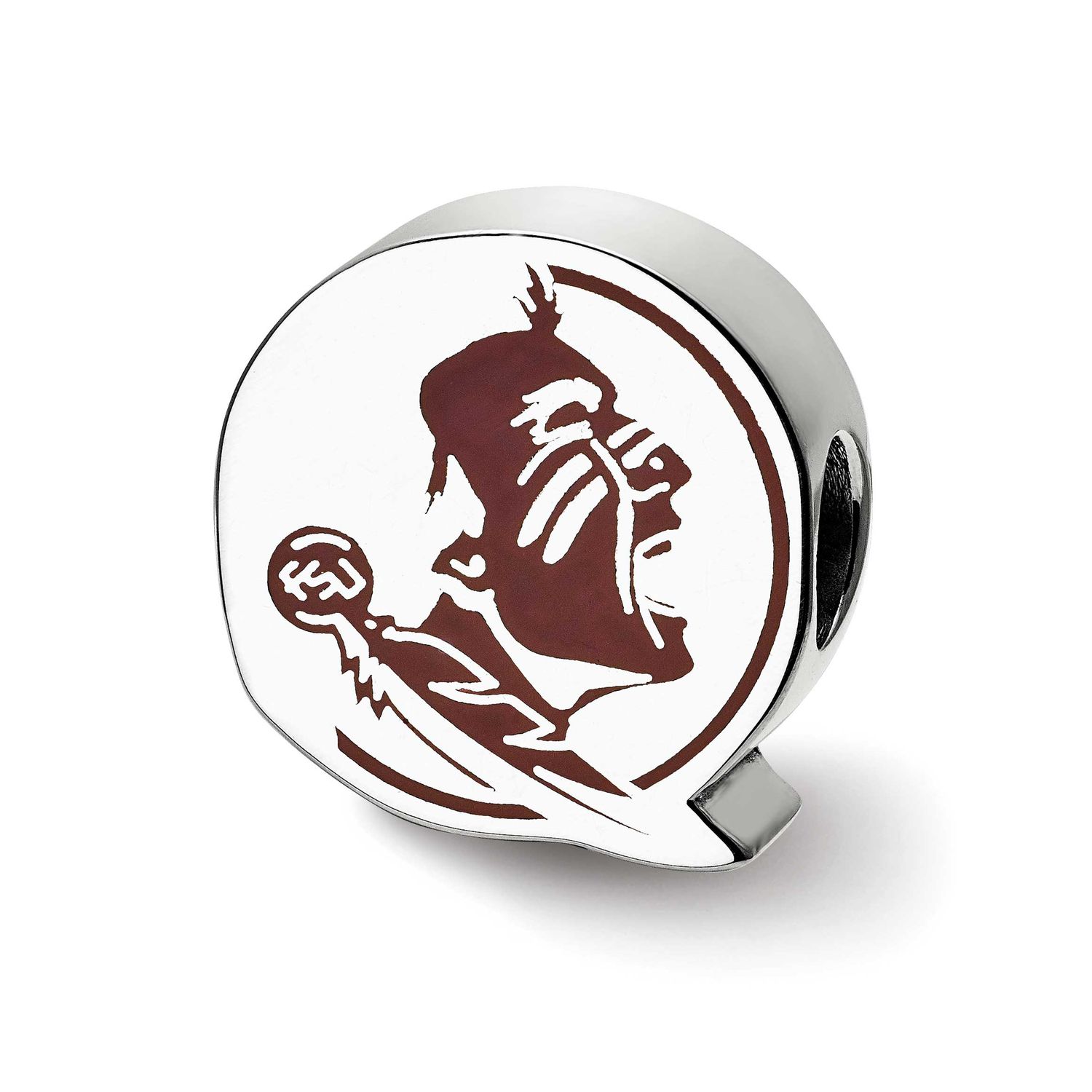 Florida State U Seminole Primary Logo Enameled Bead Sterling Silver SS500FSU, UPC: 810680029914
