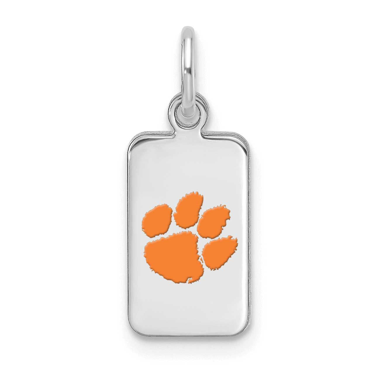Clemson University Enamel Tag Pendant Sterling Silver Rhodium-plated SS126CU, UPC: 196904187364