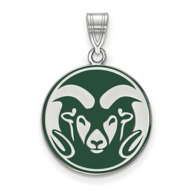 Colorado State University Ram Large Enameled Pendant Sterling Silver Rhodium-plated SS008COS, UPC: …