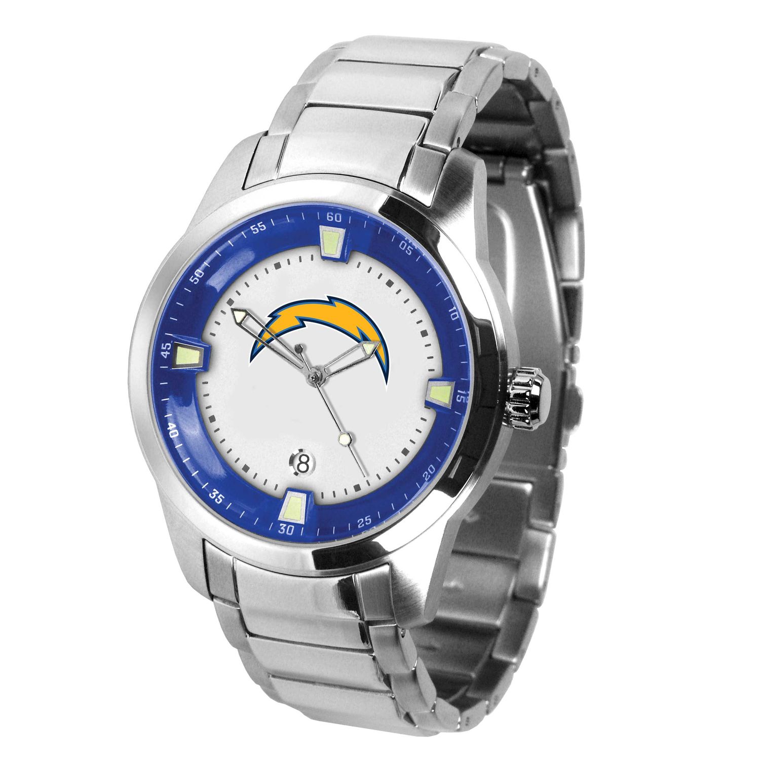 Gametime Nfl Los Angeles Chargers Titan Quartz Watch with Date Stainless Steel XWM3625, UPC: 826528…