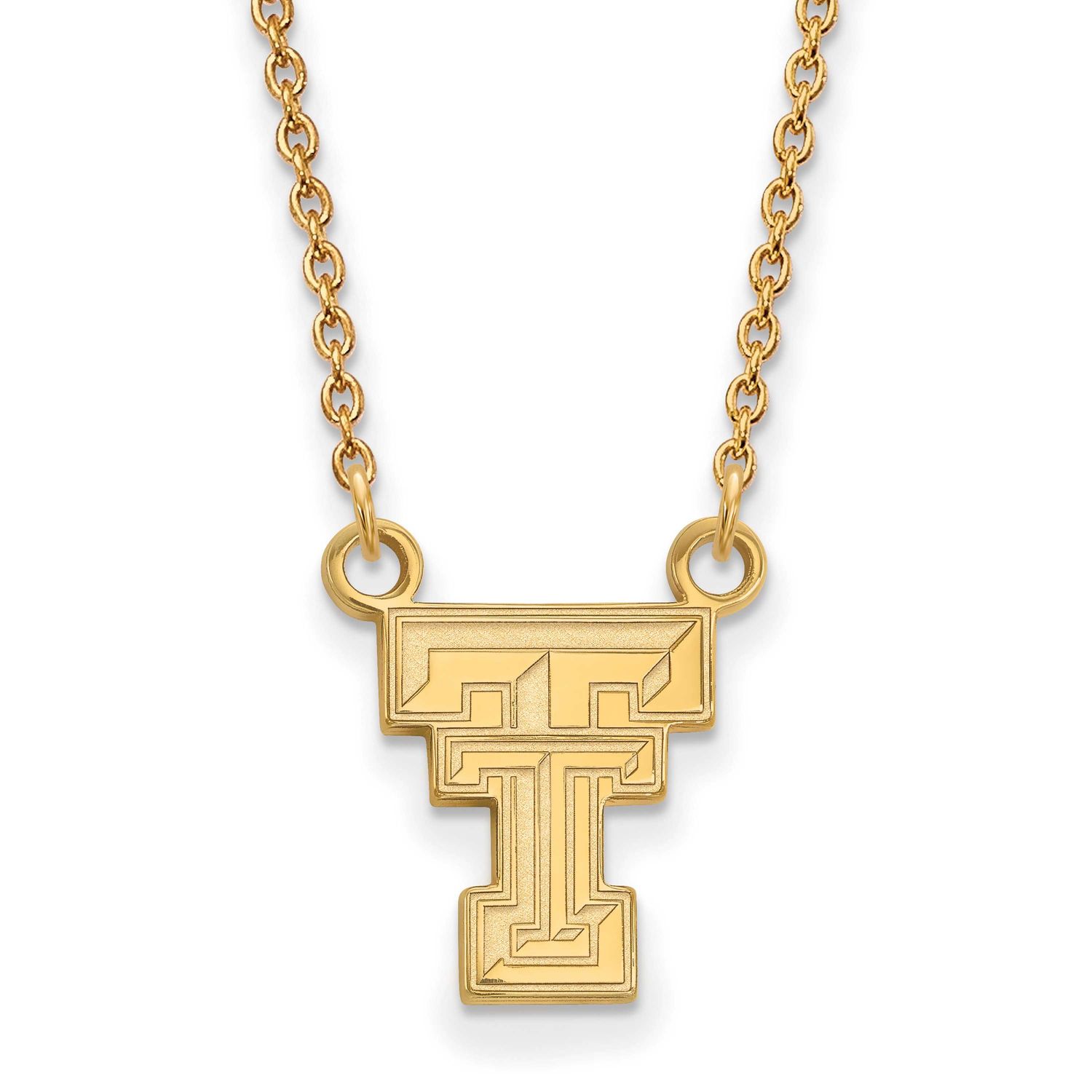 Texas Tech University T-T Small Pendant 18 Inch Necklace 14k Gold 4Y015TXT-18, UPC: 886774873480
