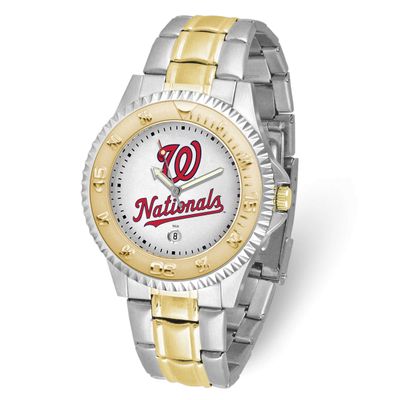 Gametime MLB Washington Nationals Competitor Two-Tone Quartz Watch with Date Stainless Steel XWM332…