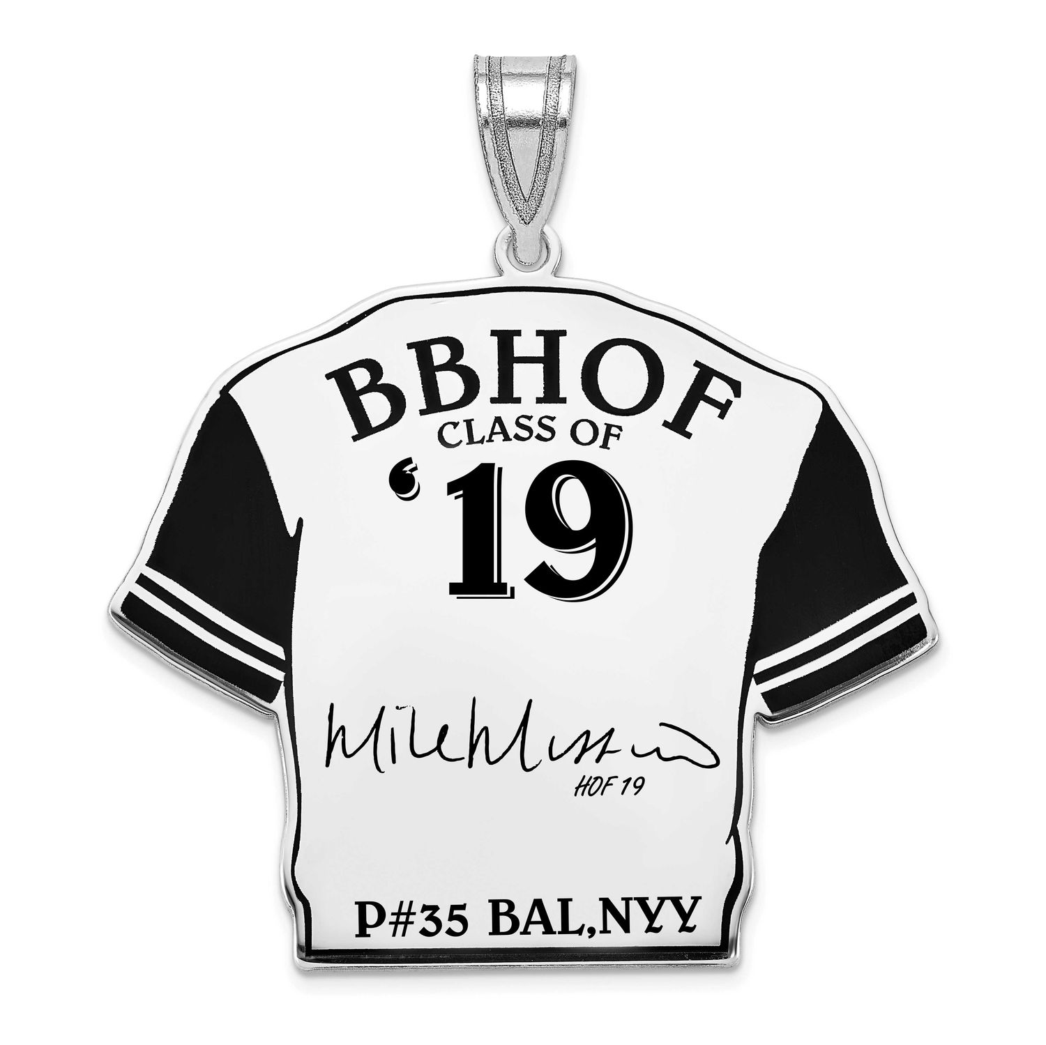 Mike Mussina Hall of Fame Signature Epoxy Jersey Pendant Sterling Silver SSHF01MM19, UPC: