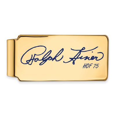 Ralph Kiner Hall of Fame Signature Epoxy Money Clip Gold-plated Sterling Silver GPHF04RK75, UPC: