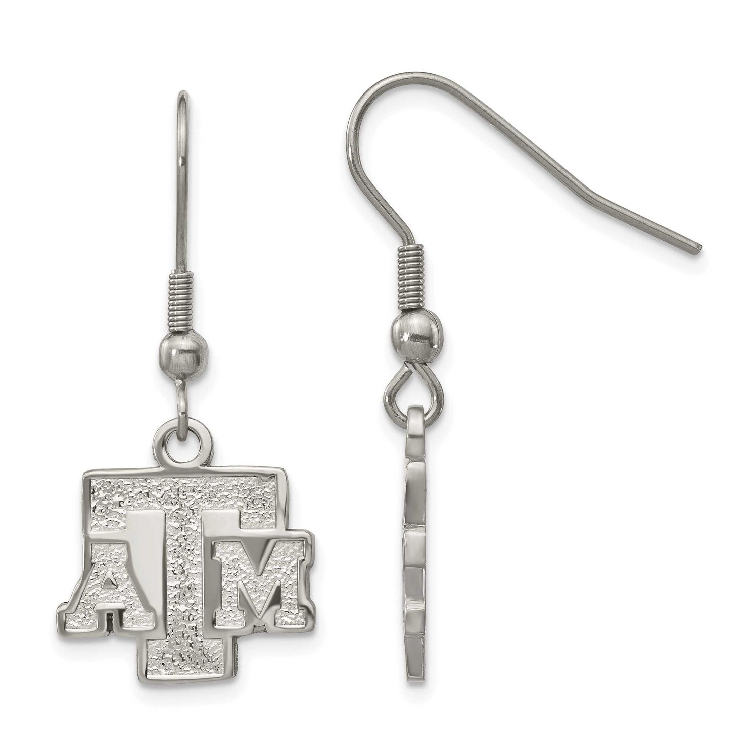 Texas A And M University T-A-M Dangle Wire Earrings Stainless Steel ST517TAM, UPC: 634401015433