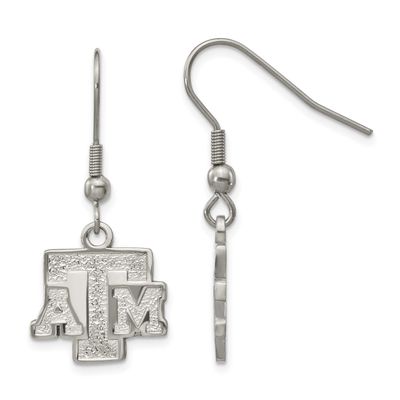 Texas A And M University T-A-M Dangle Wire Earrings Stainless Steel ST517TAM, UPC: 634401015433