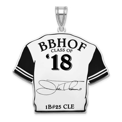 Jim Thome Hall of Fame Signature Epoxy Jersey Pendant Sterling Silver SSHF01JT18, UPC: