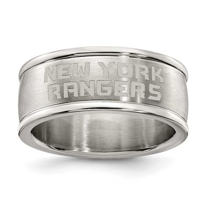 New York Rangers Logo Band Ring Size 8 Stainless Steel RNG035-SZ8, UPC: 634401864666