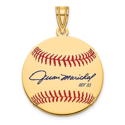 Juan Marichal Hall of Fame Signature Small Epoxy Baseball Pendant 10k Gold 1YHF11JM83, UPC: