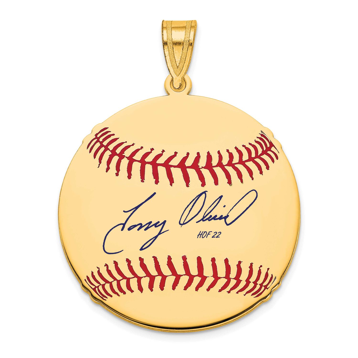 Tony Oliva Hall of Fame Signature Medium Epoxy Baseball Pendant 10k Gold 1YHF10TO22, UPC: