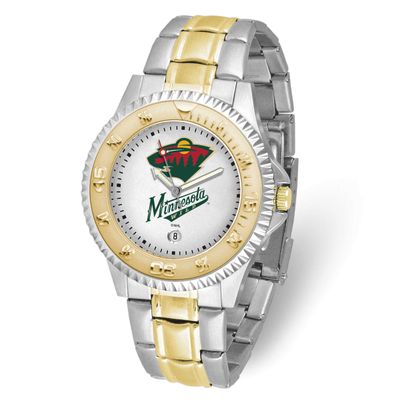 Gametime NHL Minnesota Wild Competitor Two-Tone Quartz Watch with Date Stainless Steel XWM3375, UPC…