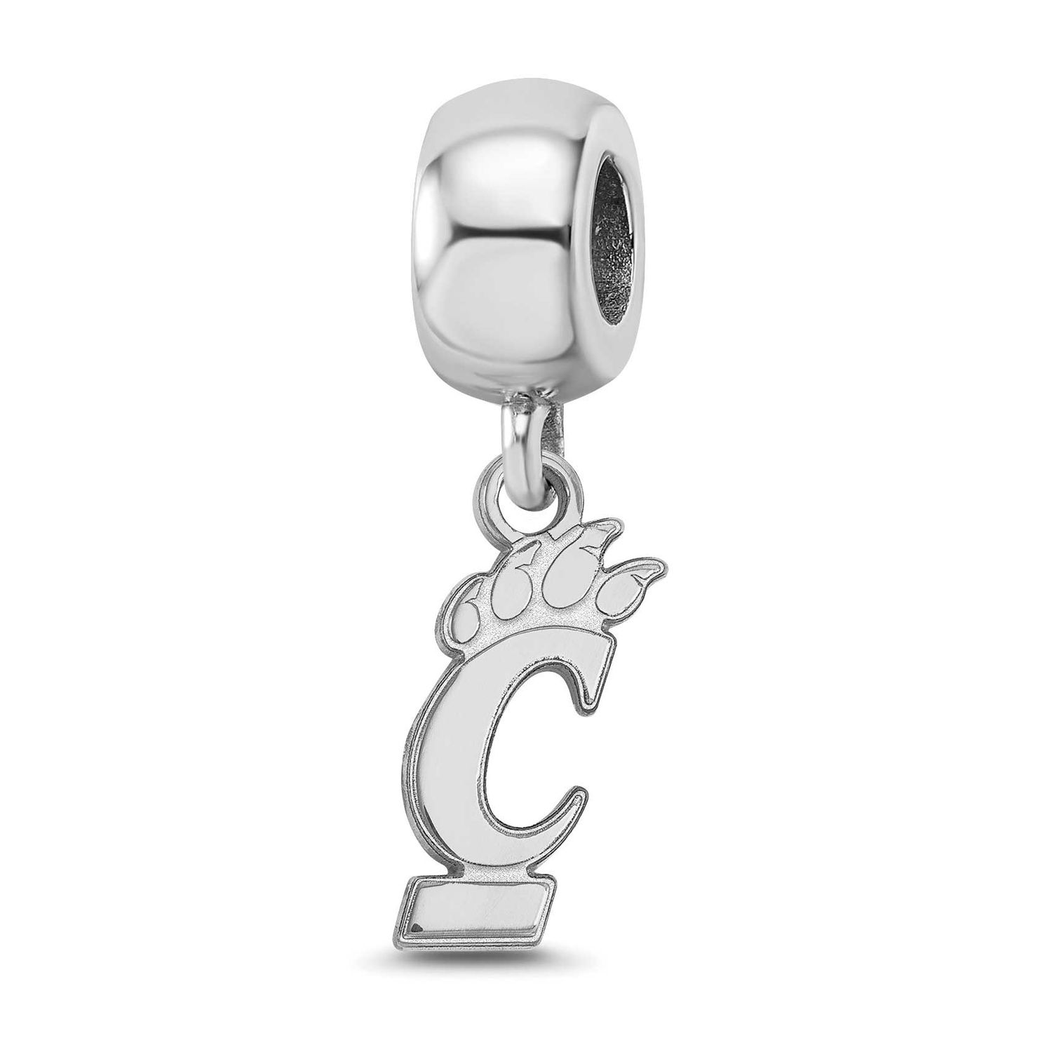 University of Cincinnati Small Dangle Bead Charm Sterling Silver Rhodium-plated SS023UC, UPC: 88677…