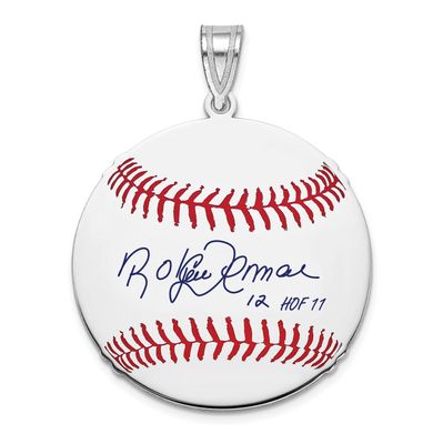 Roberto Alomar Hall of Fame Signature Medium Epoxy Baseball Pendant Sterling Silver SSHF10RA11, UPC: