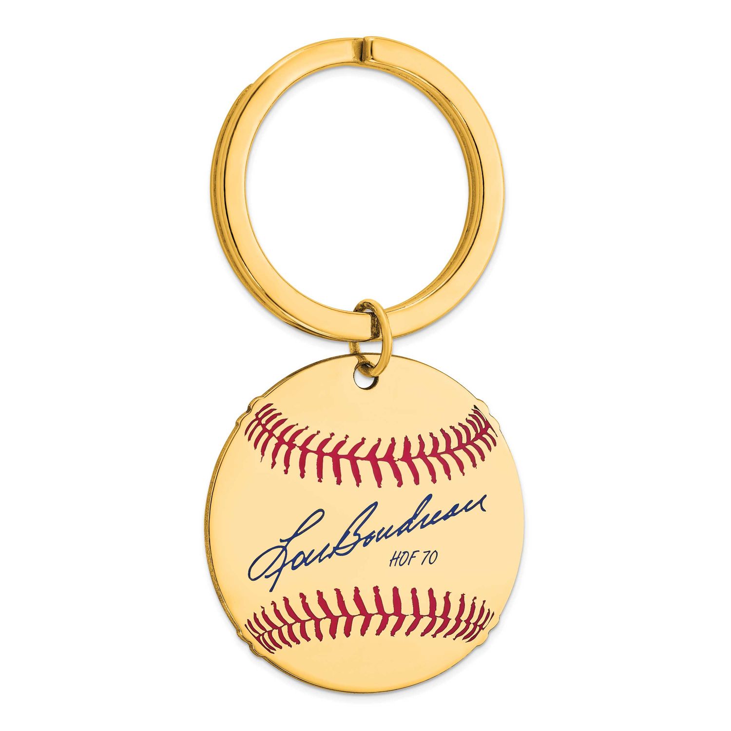 Lou Boudreau Hall of Fame Signature Epoxy Baseball Keychain Gold-plated Sterling Silver GPHF03LB70,…