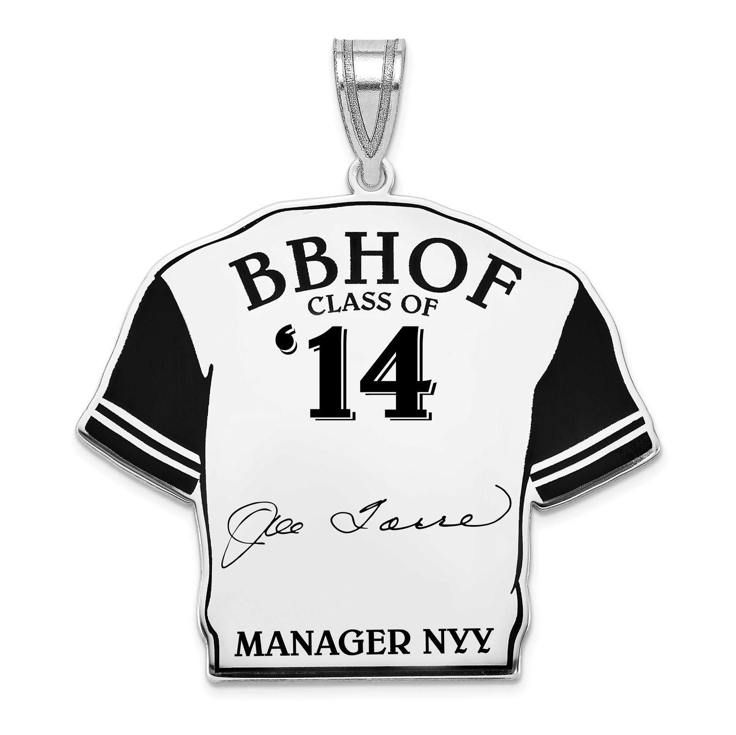 Joe Torre Hall of Fame Signature Epoxy Jersey Pendant Sterling Silver SSHF01JT14, UPC: