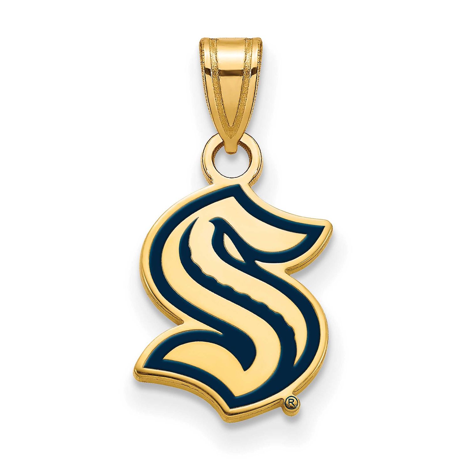 NHL Seattle Kraken Enamel Pendant Gold-plated Sterling Silver GP028KRA, UPC: