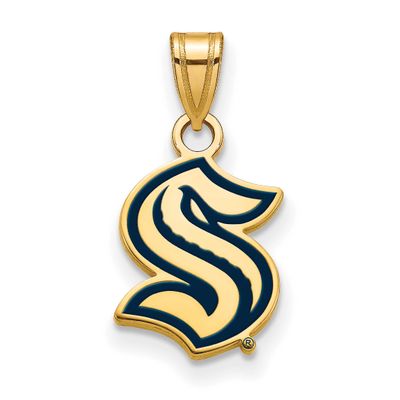 NHL Seattle Kraken Enamel Pendant Gold-plated Sterling Silver GP028KRA, UPC: