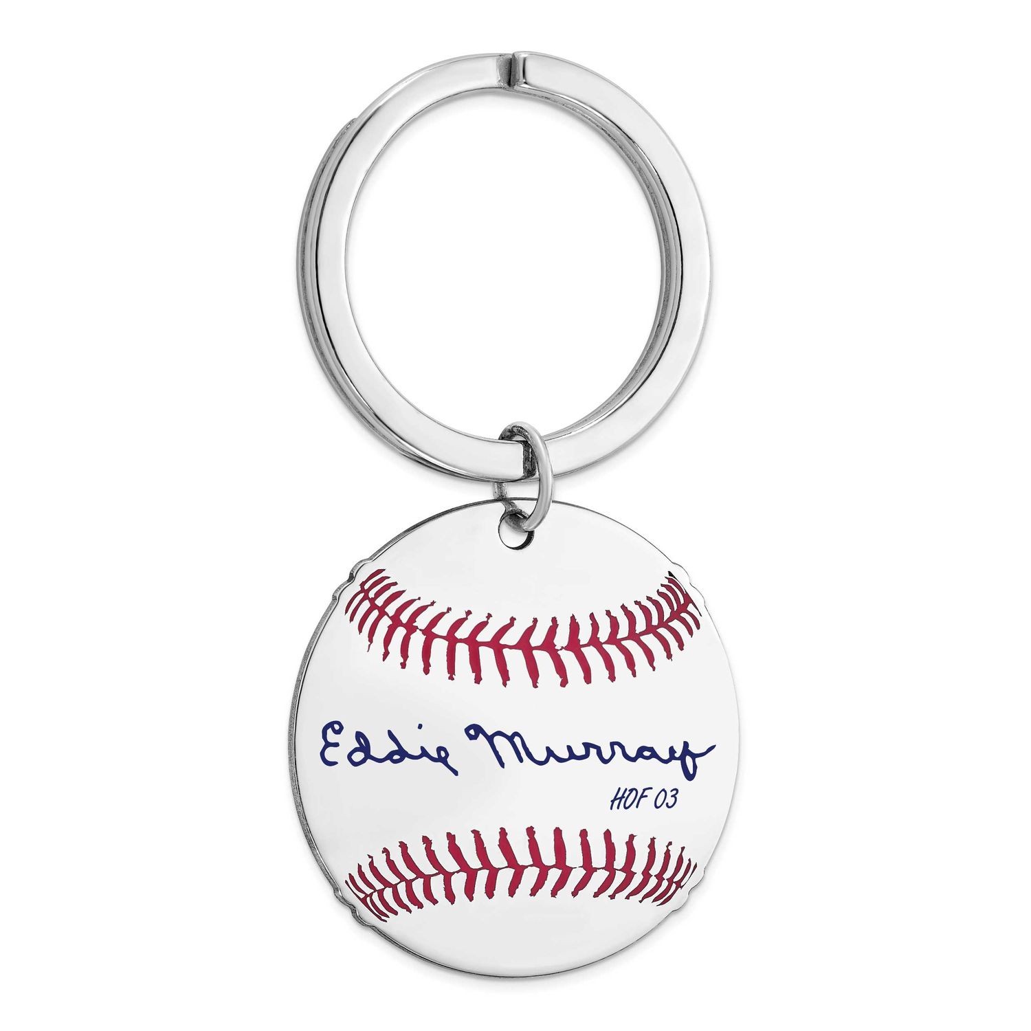 Eddie Murray Hall of Fame Signature Epoxy Baseball Keychain Sterling Silver SSHF03EM03, UPC: