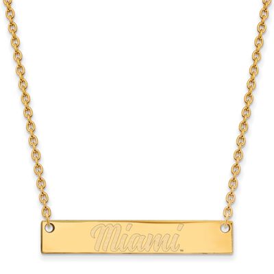 Miami University Ohio Small Bar 18 Inch Necklace Gold-plated Sterling Silver GP034MU-18, UPC: 19110…