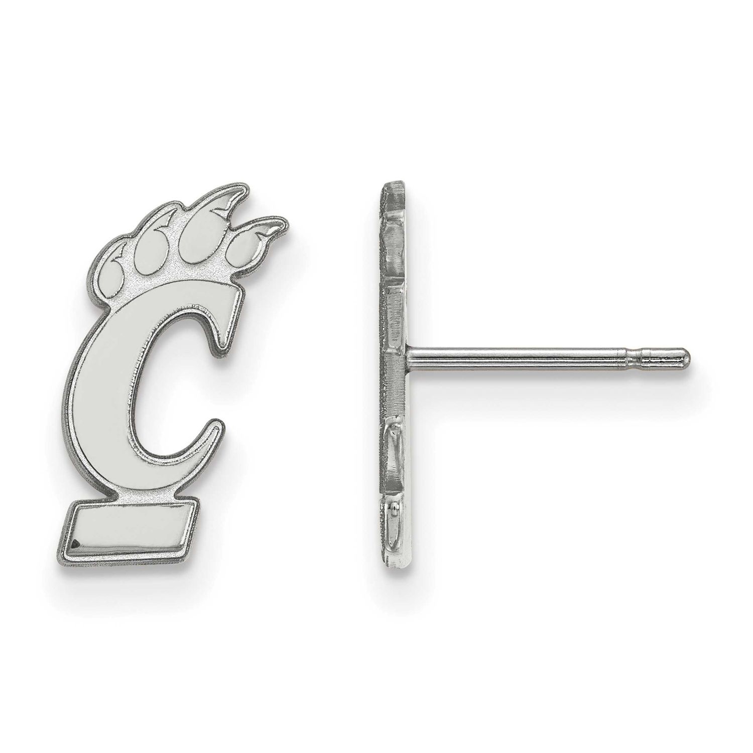 University of Cincinnati Small Post Earrings 10k White Gold 1W008UC, UPC: 886774776804
