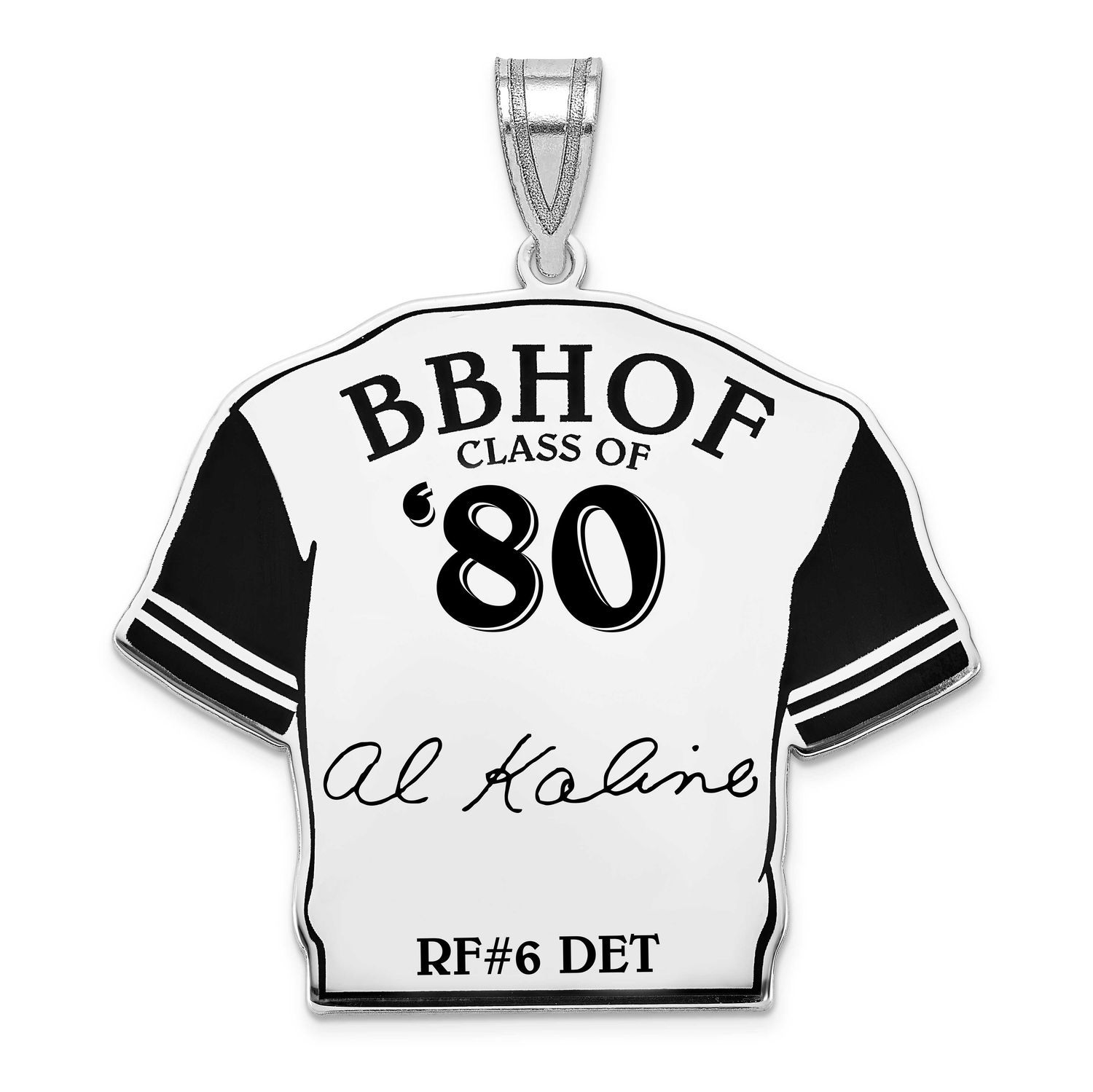 Al Kaline Hall of Fame Signature Epoxy Jersey Pendant Sterling Silver SSHF01AK80, UPC: