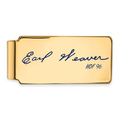 Earl Weaver Hall of Fame Signature Epoxy Money Clip Gold-plated Sterling Silver GPHF04EW96, UPC: