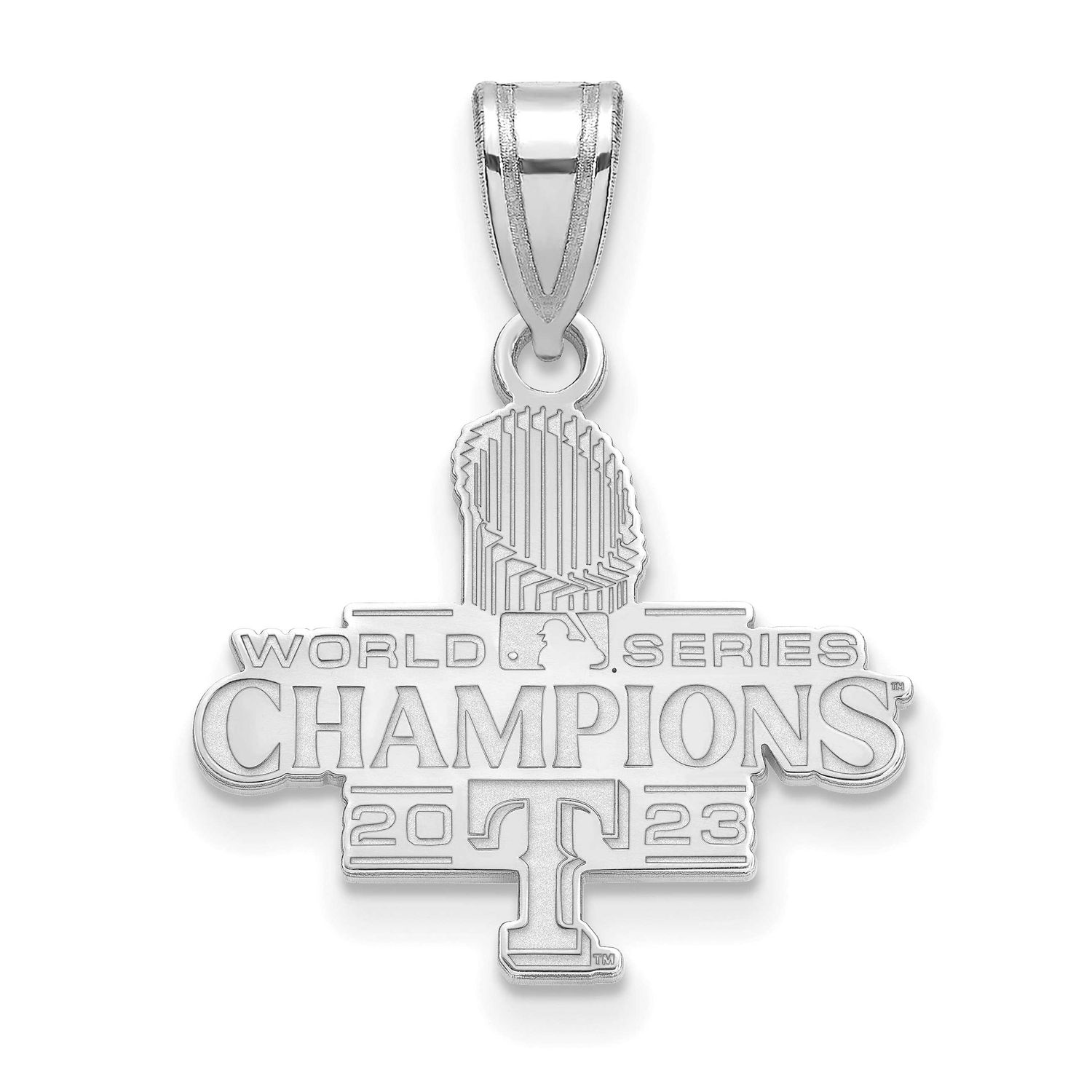 2023 World Series Champions Texas Rangers Medium Pendant Sterling Silver SS002RAN23, UPC: 196904204…