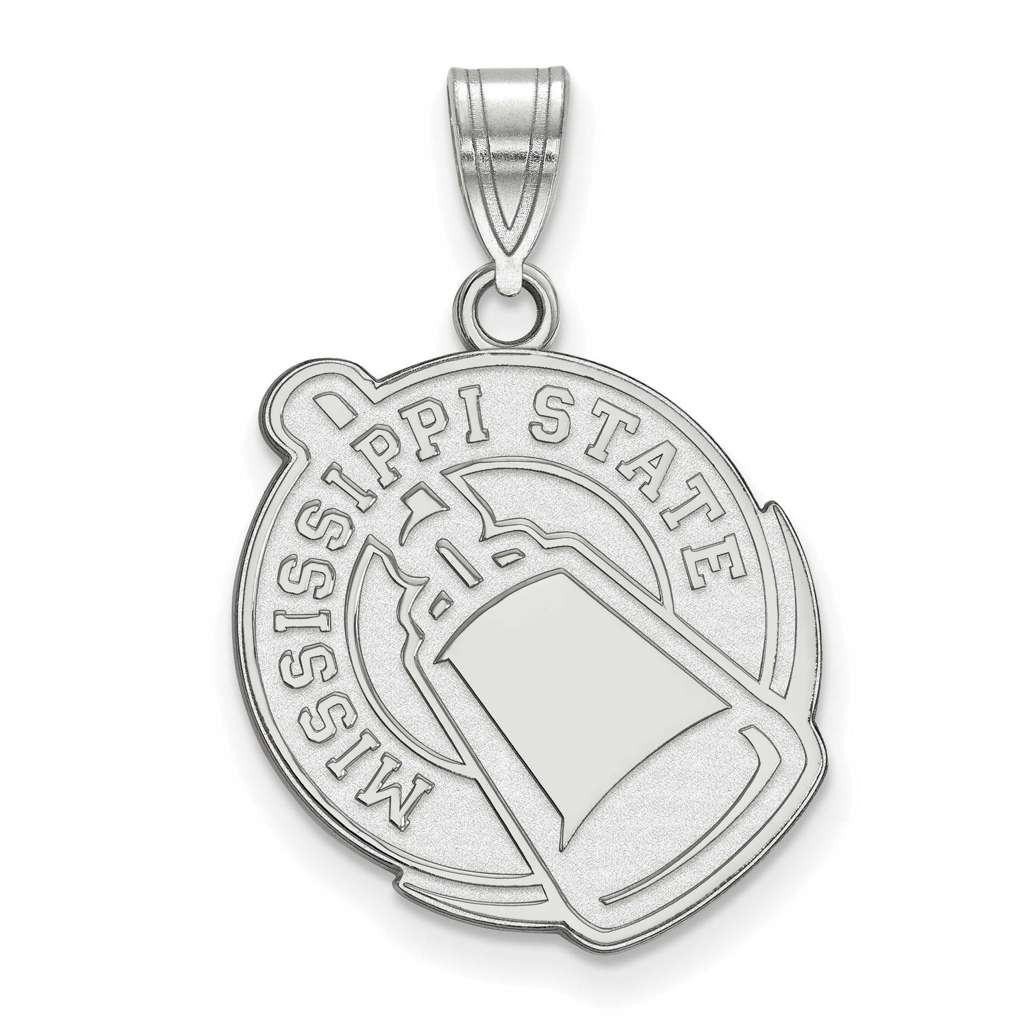 Mississippi State University Large Pendant 14k White Gold 4W046MSS, UPC: 886774849546