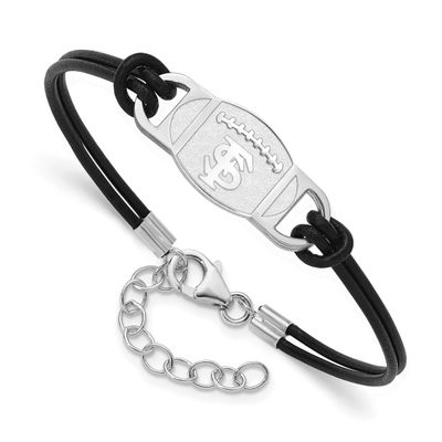 Florida State University Football Leather Bracelet  Sterling Silver Rhodium-plated SS131FSU-7, UPC:…