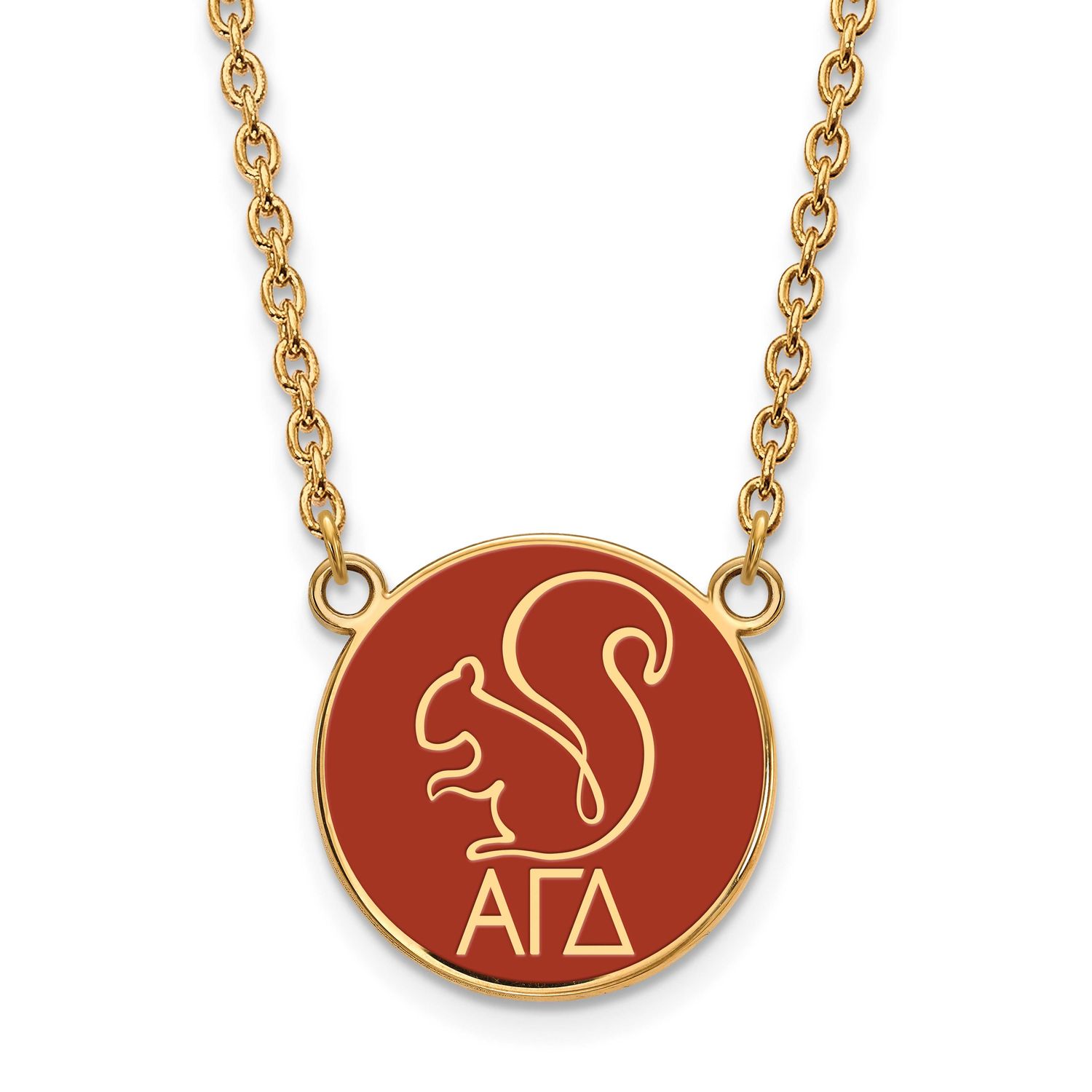 Alpha Gamma Delta Large Enl Pend with Necklace Gold-plated Sterling Silver GP043AGD-18, UPC: 886774…