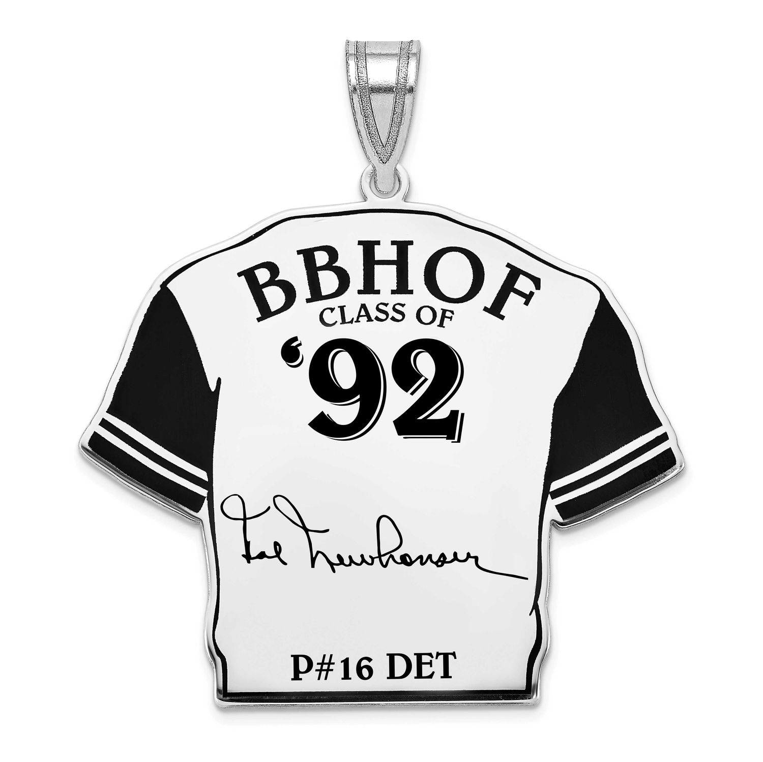 Hal Newhouser Hall of Fame Signature Epoxy Jersey Pendant Sterling Silver SSHF01HN92, UPC: