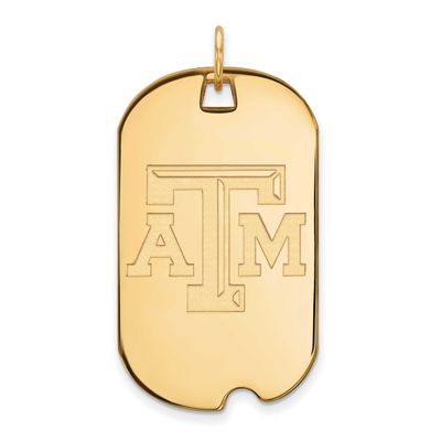 Texas A And M University Large Dog Tag Pendant 14k Gold 4Y022TAM, UPC: 886774876436