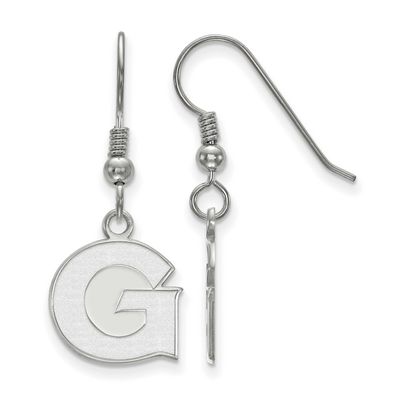 Georgetown University Letter G Small Dangle Wire Earrings Sterling Silver Rhodium-plated SS003GC, U…