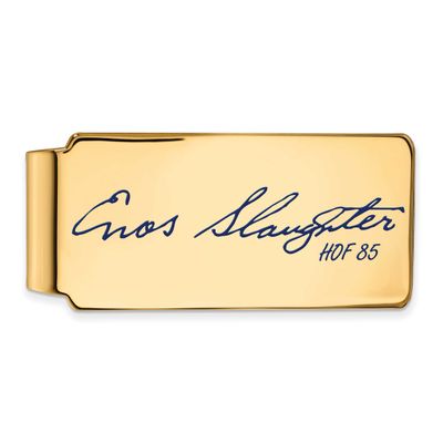 Enos Slaughter Hall of Fame Signature Epoxy Money Clip Gold-plated Sterling Silver GPHF04ES85, UPC: