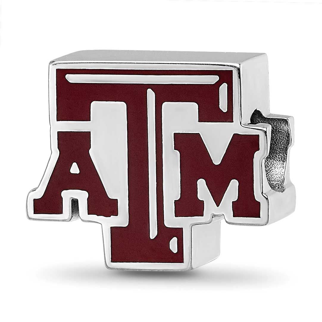 Texas A And M University T-A-M Enameled Bead Sterling Silver Rhodium-plated SS500TAM, UPC: 85388100…